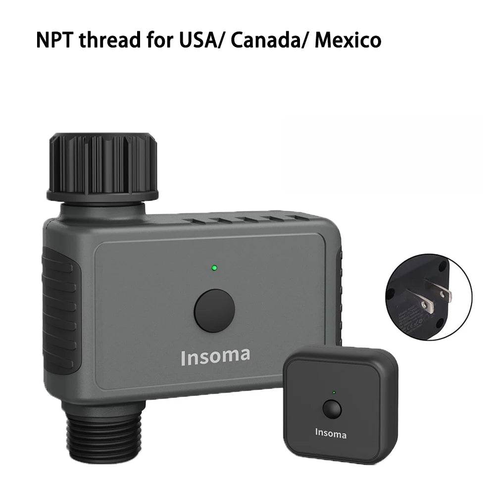 Insoma wifi garden water timer with NPT thread for USA Canada Mexico and remote control unit