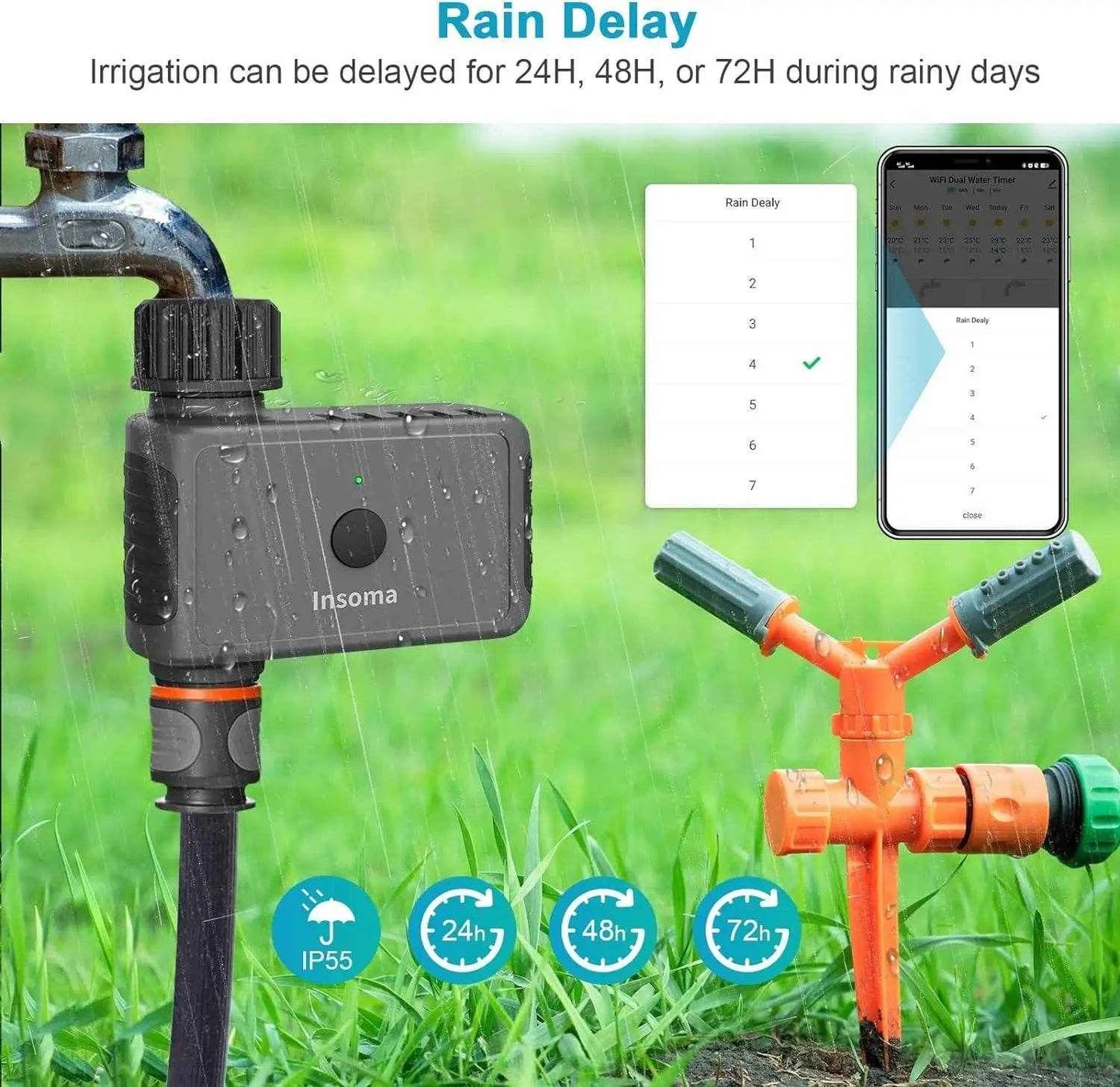 Insoma WiFi Garden Water Timer with Smart App Control