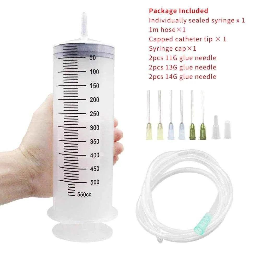 Qoraheyhub Large Plastic Syringe with Tube 550ml