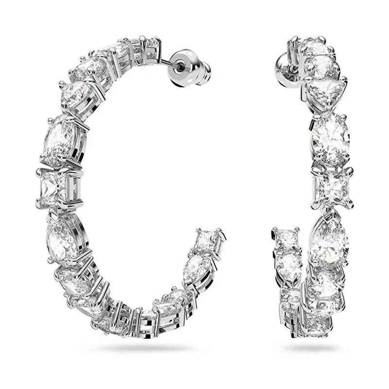 Jewelrieshub Luxury Zirconia Hoop Earrings - Sparkling Style