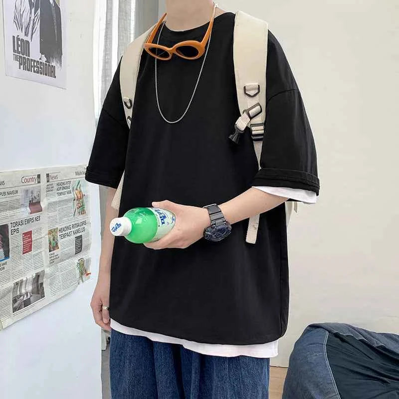 Qoraheyhub Men's Oversized Cotton T-Shirt - Comfortable Fit