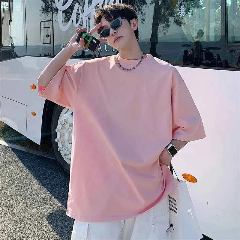 Qoraheyhub Men's Oversized Cotton T-Shirt - Comfortable Fit