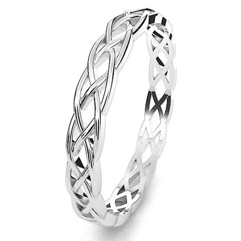 Jewelrieshub Minimalist Engagement Ring for Her - Elegant Silver Band