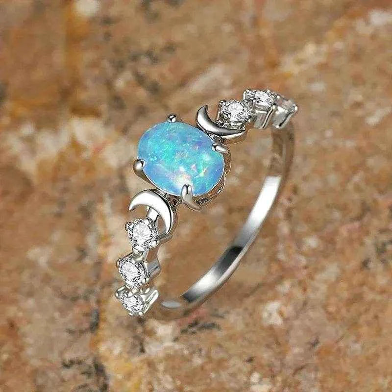 Jewelrieshub Opal Ring with Accent Stones in Rose Gold