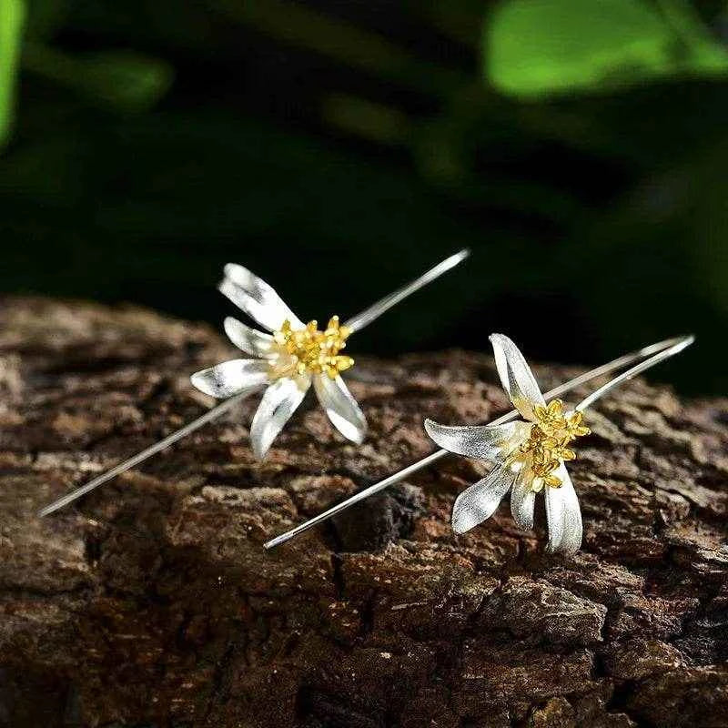 Jewelrieshub Elegant Floral Dangle Earrings - Stylish Jewelry