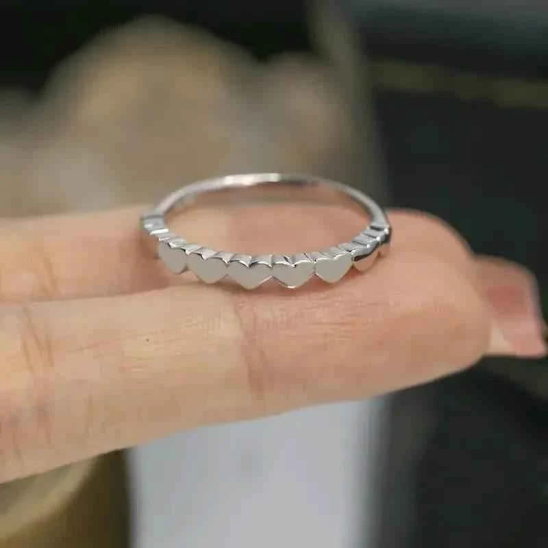 Jewelrieshub Dainty Metallic Finger Ring with Heart Design