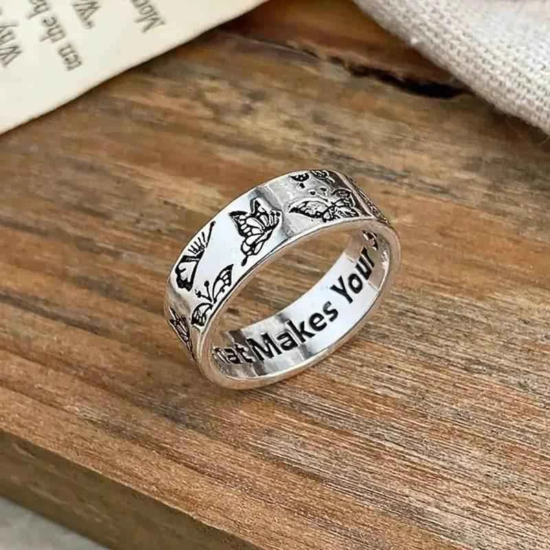 Jewelrieshub Silver Butterfly Ring for Women – Inspirational Design