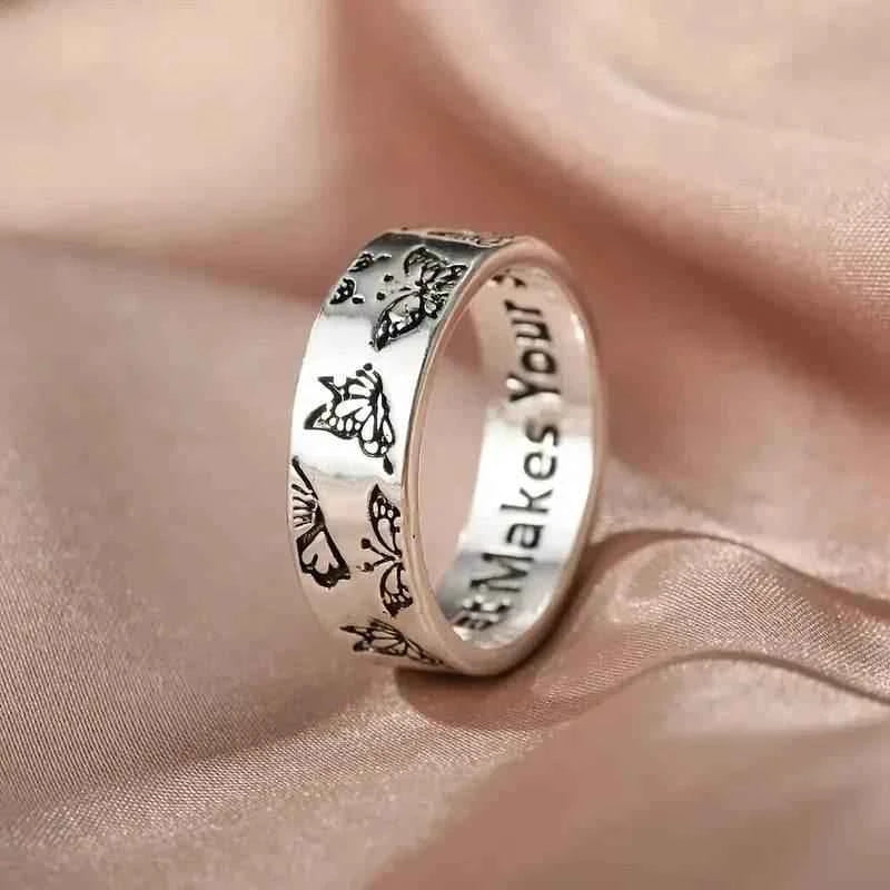 Jewelrieshub Silver Butterfly Ring for Women – Inspirational Design