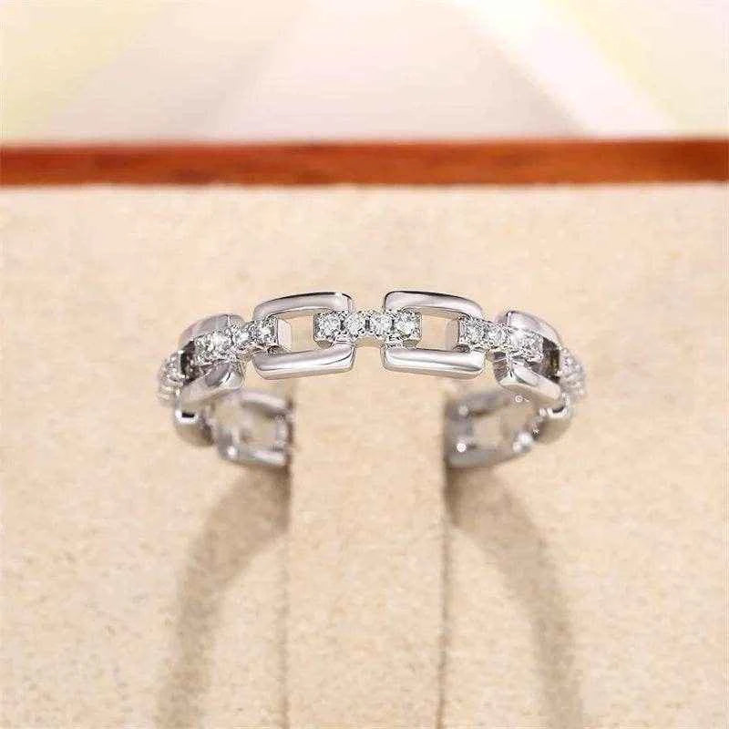 Jewelrieshub Women's Silver Chain Shape Accessory Ring