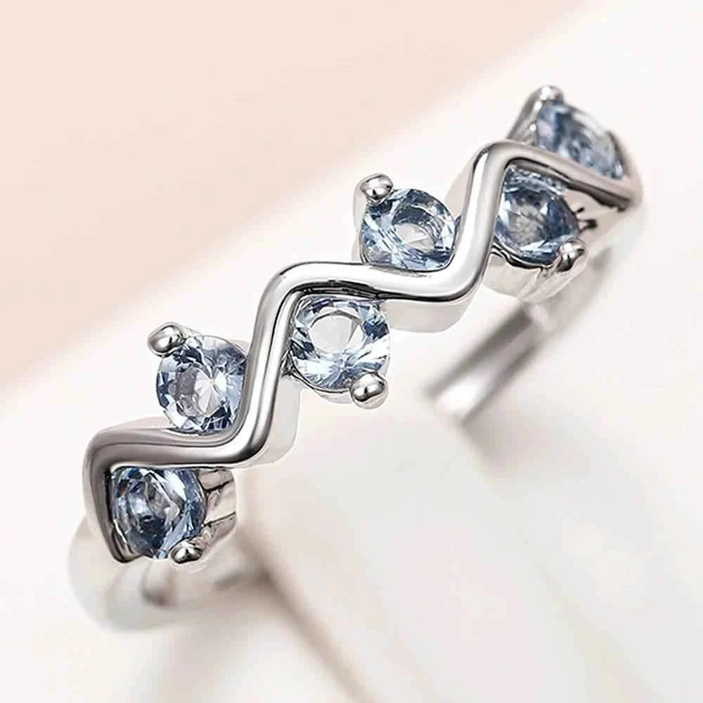 Qoraheyhub Women's Zirconia Finger Ring Silver Band