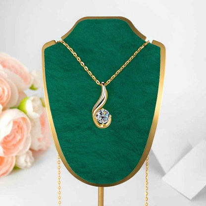 1pc Fine Craftsmanship Electroplated 18k Golden Plated S925 Silver Material Silver Weight: 3.8g Main Stone: 1 Carat Moissanite Pendant Necklace with Gift Box Men's and Women's Fashion Jewelry Suitable for Couples Dating, Fami