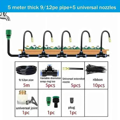 Qoraheyhub Automatic Irrigation Sprinkler Kit with Adjustable Nozzles