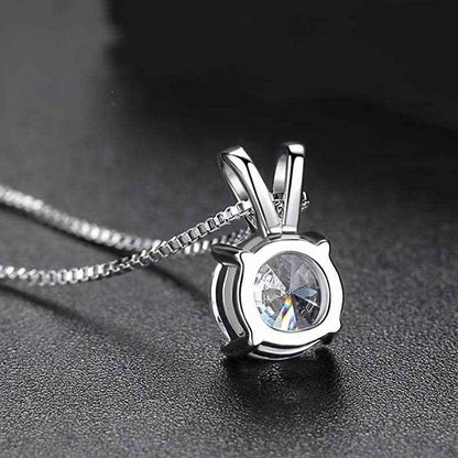 1-2CT Moissanite Luxury Pendant Necklace, 925 Sterling Silver Classic 4 Claw for Women, Wedding Engagement Gift
