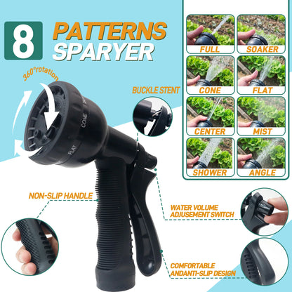 25ft/100ft Expandable Garden Hose With Nozzle, Lightweight & Durable, No-Kink Flexible Hose For Car Washing, Outdoor Watering