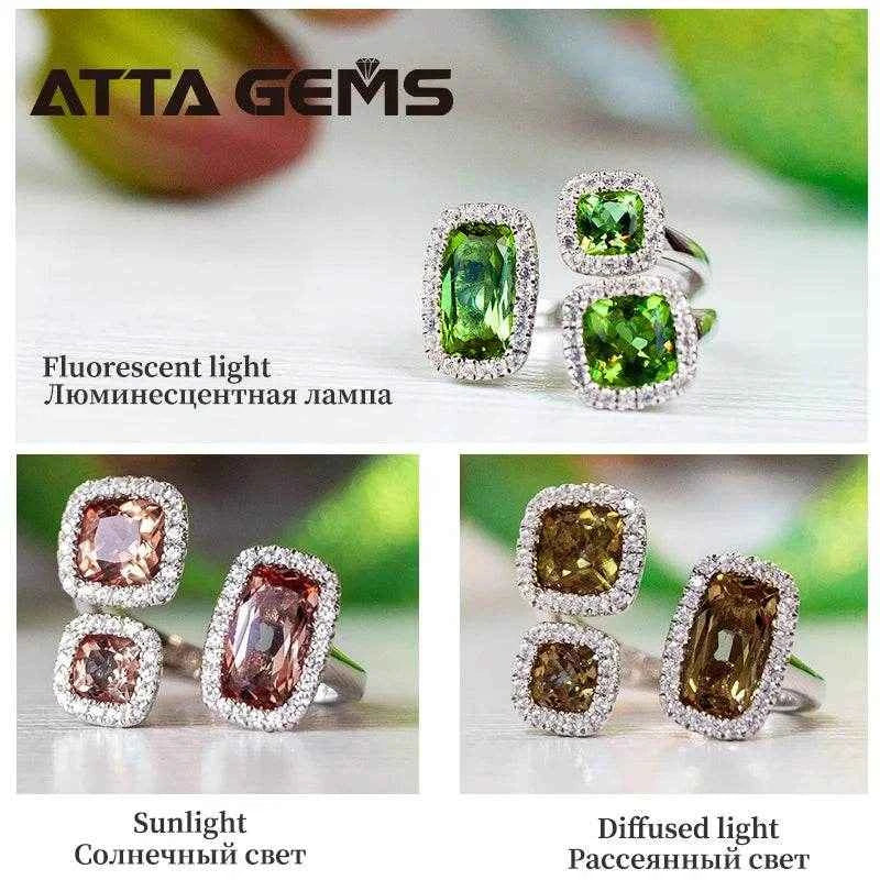 Zultanite султанит Sterling Silver Ring Original Design Faced Created Sultanite Stone Color Changes Special Style for Gift