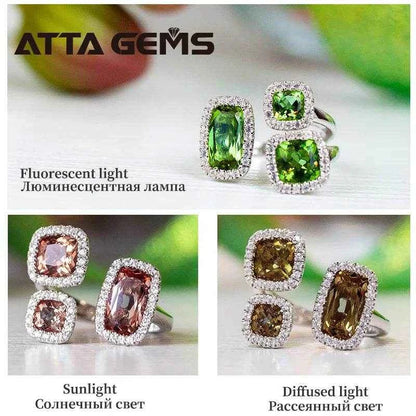 Zultanite султанит Sterling Silver Ring Original Design Faced Created Sultanite Stone Color Changes Special Style for Gift