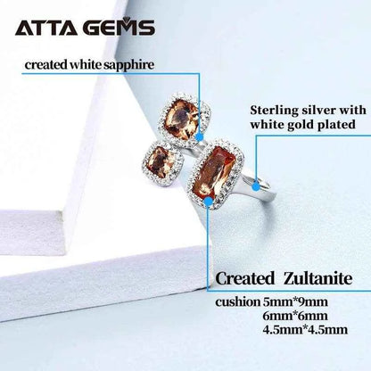 Zultanite султанит Sterling Silver Ring Original Design Faced Created Sultanite Stone Color Changes Special Style for Gift