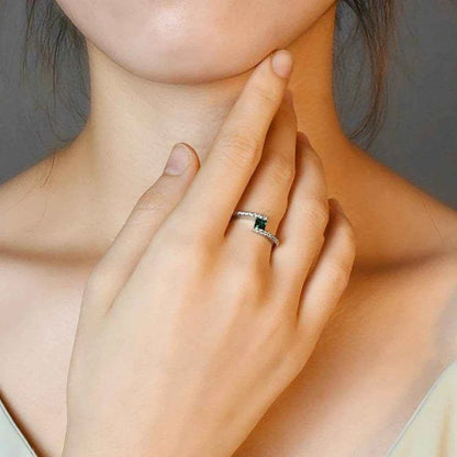 100% 925 Sterling Silver Created Gemstone 1.0 Carat Emerald Gemstone Birthstone Wedding Engagement Ring Fine Jewelry Wholesale