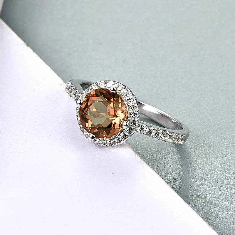 Zultanite султанит изменение цвета Silver Ring Women Fashion 2.3 Carats Created Diaspore S925  Wedding Band Color Change Stone