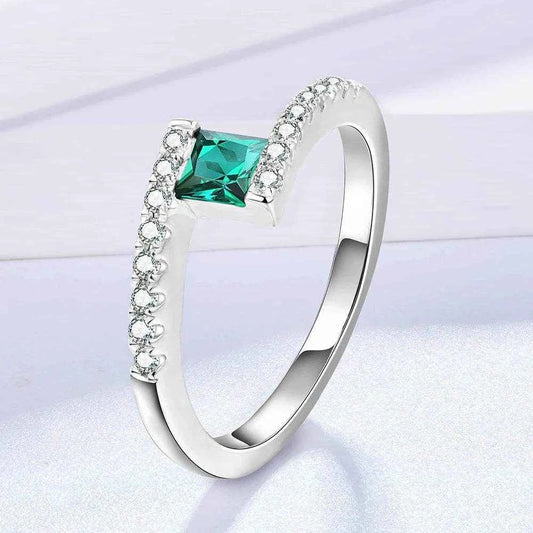 100% 925 Sterling Silver Created Gemstone 1.0 Carat Emerald Gemstone Birthstone Wedding Engagement Ring Fine Jewelry Wholesale