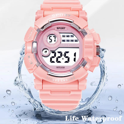 YIKAZE Kids Watches Fashion Luminous Waterproof Alarm Clock  Watches Boys and Girls Student Smart Electronic Watch Gift - Qoraheyhub