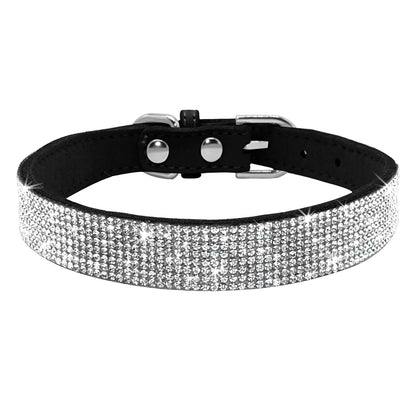 Bling Rhinestone Dog Cat Collars Leather Pet Puppy Kitten Collar Walk Leash Lead For Small Medium Dogs Cats Chihuahua Pug Yorkie