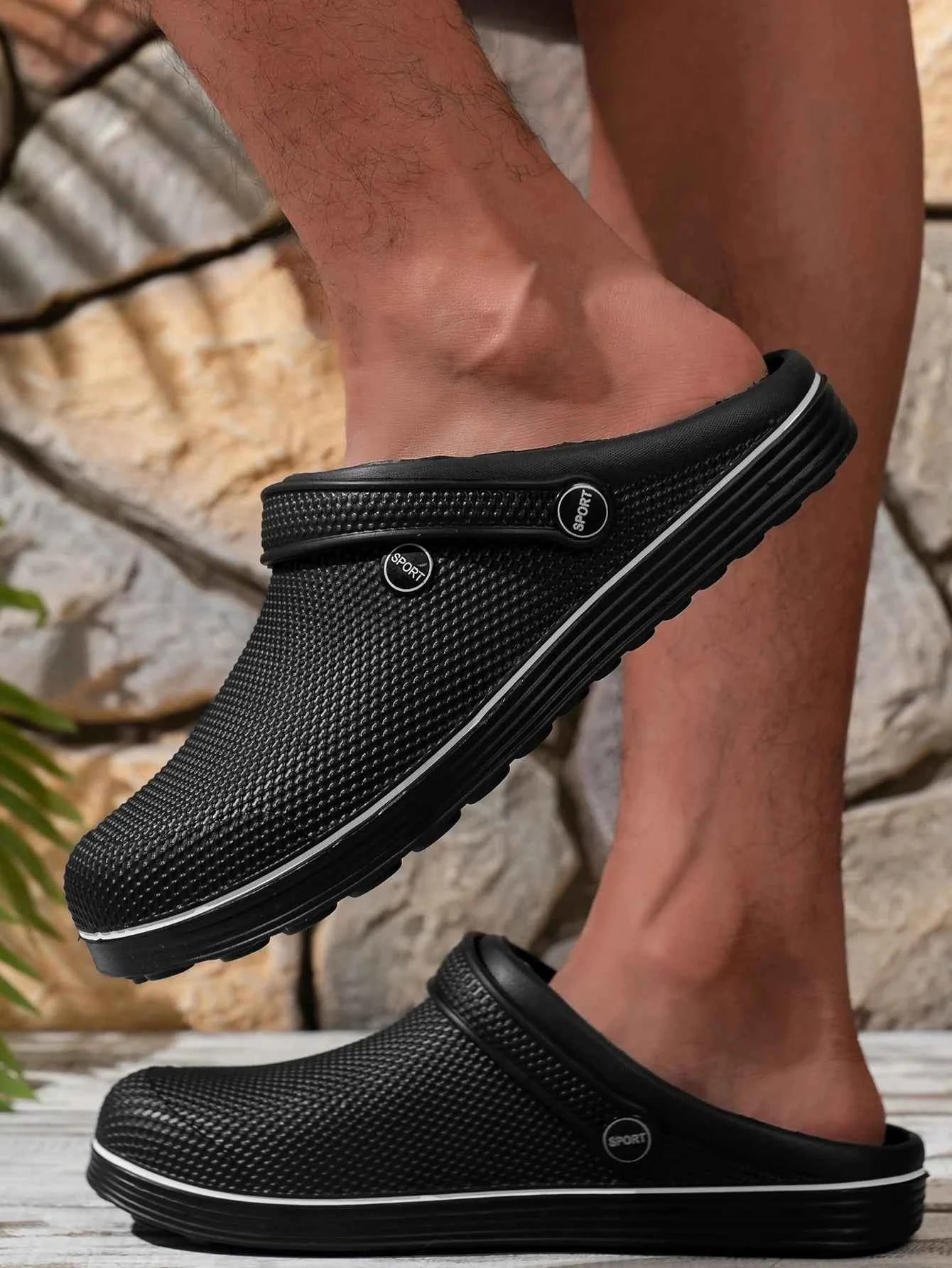 Men's Flat-Soled Clogs Are Breathable, Comfortable, Non-Slip, Wear-Resistant, Casual and Versatile, Daily Home Outing Work Shoes