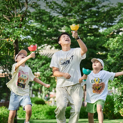 Pull String Flying Saucer Disc Launcher Kids Flying Toys Throw Catch Outdoor Sport Propeller Children Garden Game Gift For Boy - Qoraheyhub