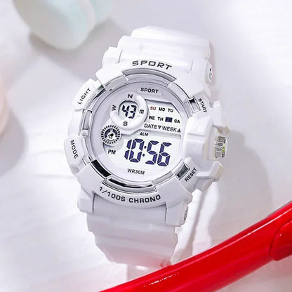 YIKAZE Fashion Sports Watches Men Women Digital Watch Waterproof Luminous Alarm Clock Electronic Wristwatch for Kids Children - Qoraheyhub