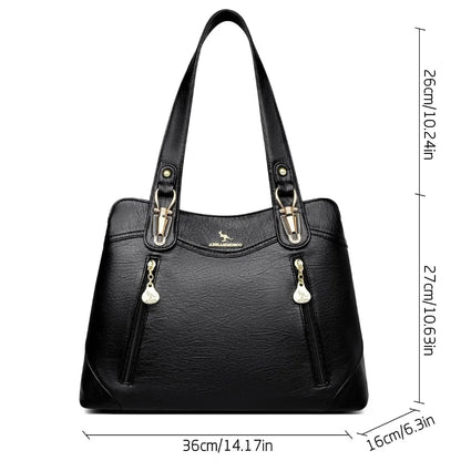 Genuine Brand  Bark Pattern Leather Casual Tote A4 Large Luxury Handbags Women Bags Designer Shoulder Hand Bags for Women