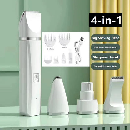 Professional 4-in-1 Electric Pet Grooming Tool Set Dog Hair Clippers USB Rechargeable Pets Haircut Trimmer Shaver Cats Supplies - Qoraheyhub