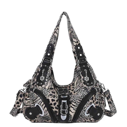 Angelkiss Women Handbags Leopard Bag Top-handle Handbag Fashion Satchel Dumpling Pack Shoulder Bag Tote Bag Hobos Large Purse