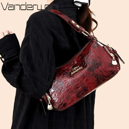 Genuine Brand High Quality Patent Leather Casual Tote Luxury Handbags Women Bags Designer Shoulde Hand Crossbody Bags for Women