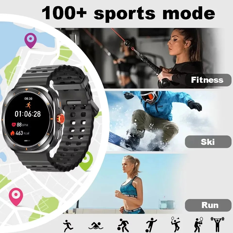 LAXASFIT Smart Watch GT7 Ultra 1.52-inch AMOLED Screen Bluetooth Talk Sports Fitness Smartwatch for Men Women Watch Holiday Gift - Qoraheyhub