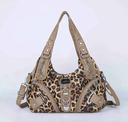 Angelkiss Women Handbags Leopard Bag Top-handle Handbag Fashion Satchel Dumpling Pack Shoulder Bag Tote Bag Hobos Large Purse