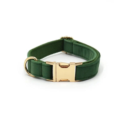 Personalized Dog Collar with Free Engraving, Customzied Contacts Metal Buckle, Thick Velvet Pet Collar