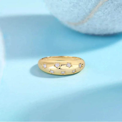 S925 Silver Gold Plated Ring Moissanite Ladies Wedding Engagement Fine Jewelry Jewelrieshub yellow gold color / 8 yellow gold color / 9 yellow gold color / 5 yellow gold color / 8-yellow gold color / 9-yellow gold color / 5-yellow gold color / 6-yellow gold color / 7-