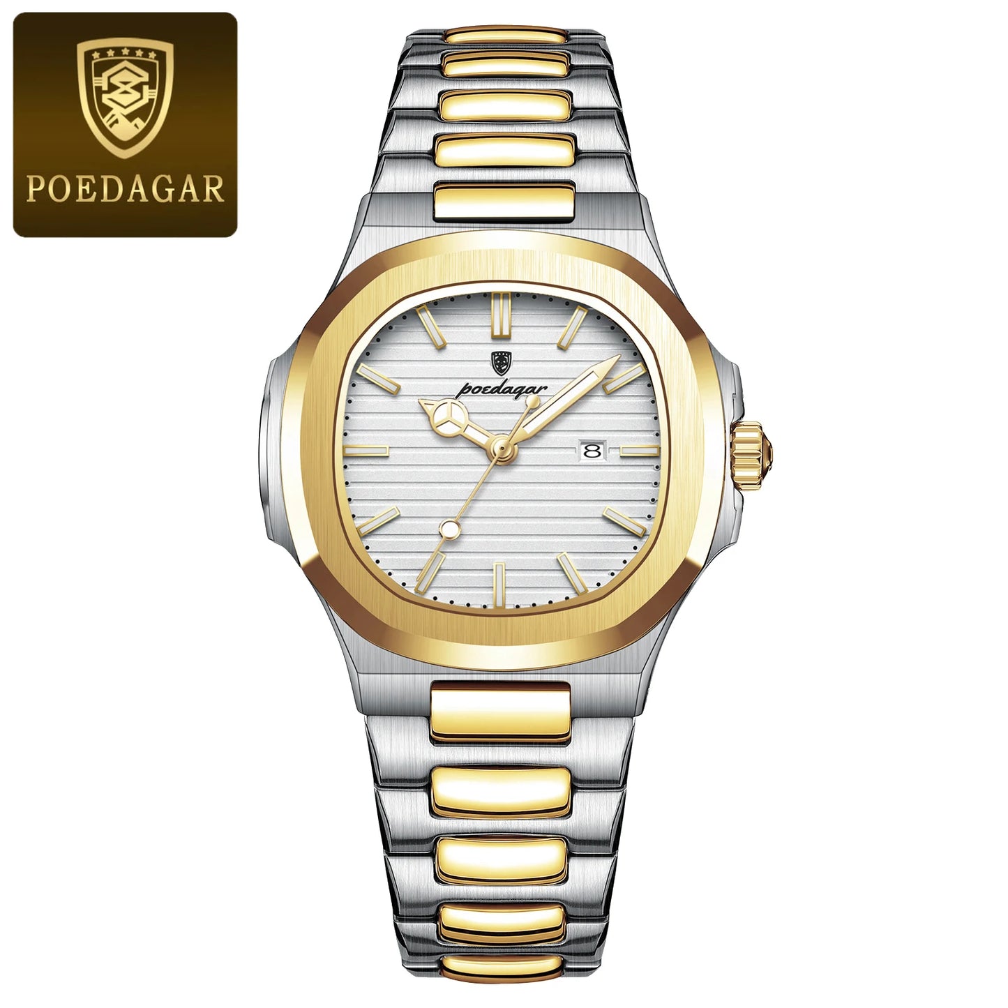 POEDAGAR Luxury Square Watch for Woman Waterproof Luminous Date Ladies Watch Stainless Steel Quartz Women's Watches Female Reloj - Qoraheyhub