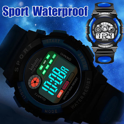 Children Watch Sport Kids Watches Silicone Strap Waterproof LED Digital Watch For Kid Children Student Girl Boy Wristwatch Clock - Qoraheyhub