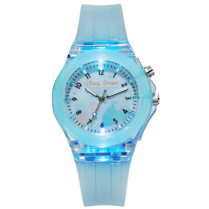 New Sport Kid Watches For Girls Boys Gift Personality Clock Easy Read Children Silicone Flash Quartz Wristwatches Reloj Infantil - Qoraheyhub