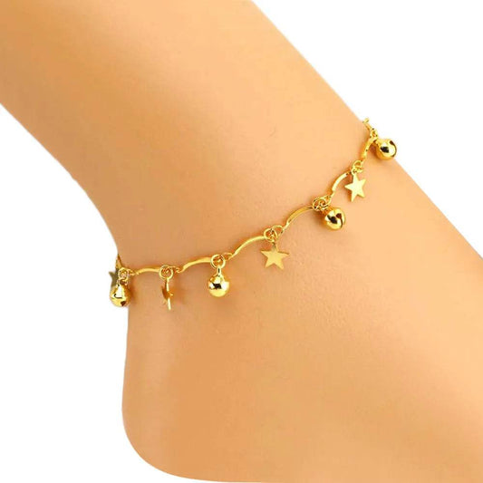 Women'S Anklet Waterproof Beach Foot Women Bell Sandal Star Bracelet Barefoot Jewelry Ankle Bijoux Acier Inoxidables Femmes Qoraheyhub Gold / CN Gold / United States Gold / CN-Gold / United States-