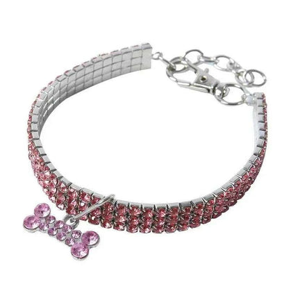 Puppy Neck Collar for Dogs Collar Rhinestone Jewelry Chihuahua Crystal Jewelry Adjustable Engraved Text Dog Collar GXQ08