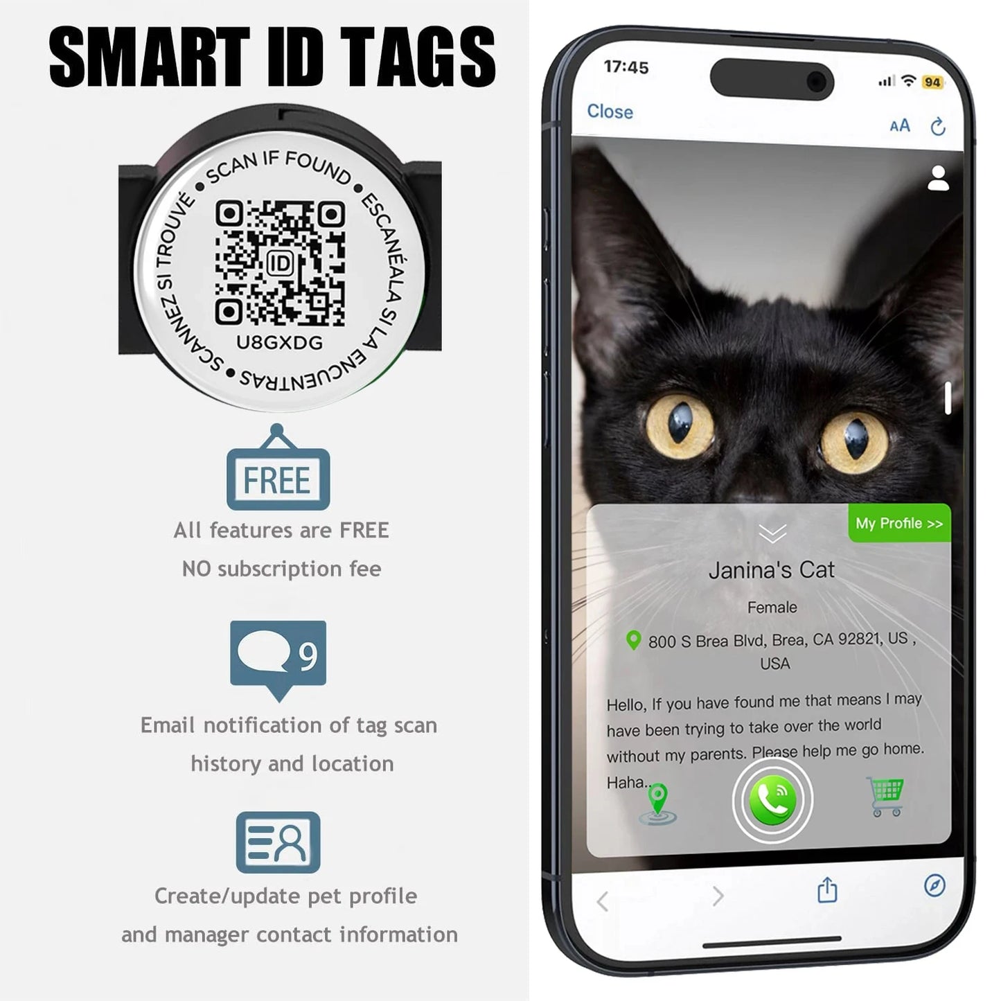 Luminous Airtag cat Collar with Smart Pet ID Tag for Apple Tag, AirTag Holder & Bell for Breakaway Kitten Collar Puppy Cats