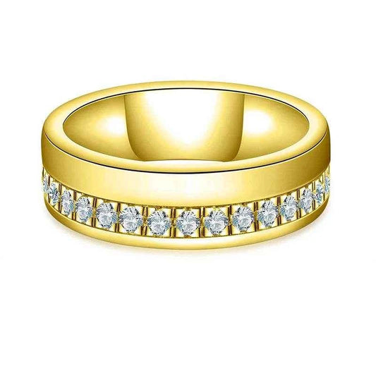 2mm All Moissanite Engagement Man Rings 925 Sterling Silver Plated Lab Created Diamond Wedding Band