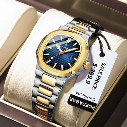 POEDAGAR Luxury Square Watch for Woman Waterproof Luminous Date Ladies Watch Stainless Steel Quartz Women's Watches Female Reloj - Qoraheyhub