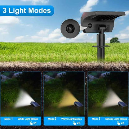 2024 New LED Solar Landscape Spotlights 74 LED Tricolor Light Waterproof  37 LED RGB Solar Garden Wall Lights Yard Lawn Pathway