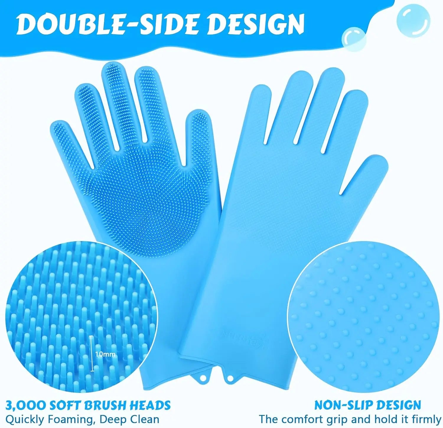 Pet Grooming Gloves Dog Cat Bathing Cleaning Glove Shampoo Scrubber Clean Soft Silicone Hair Removal Glove Hand Skin Protection - Qoraheyhub