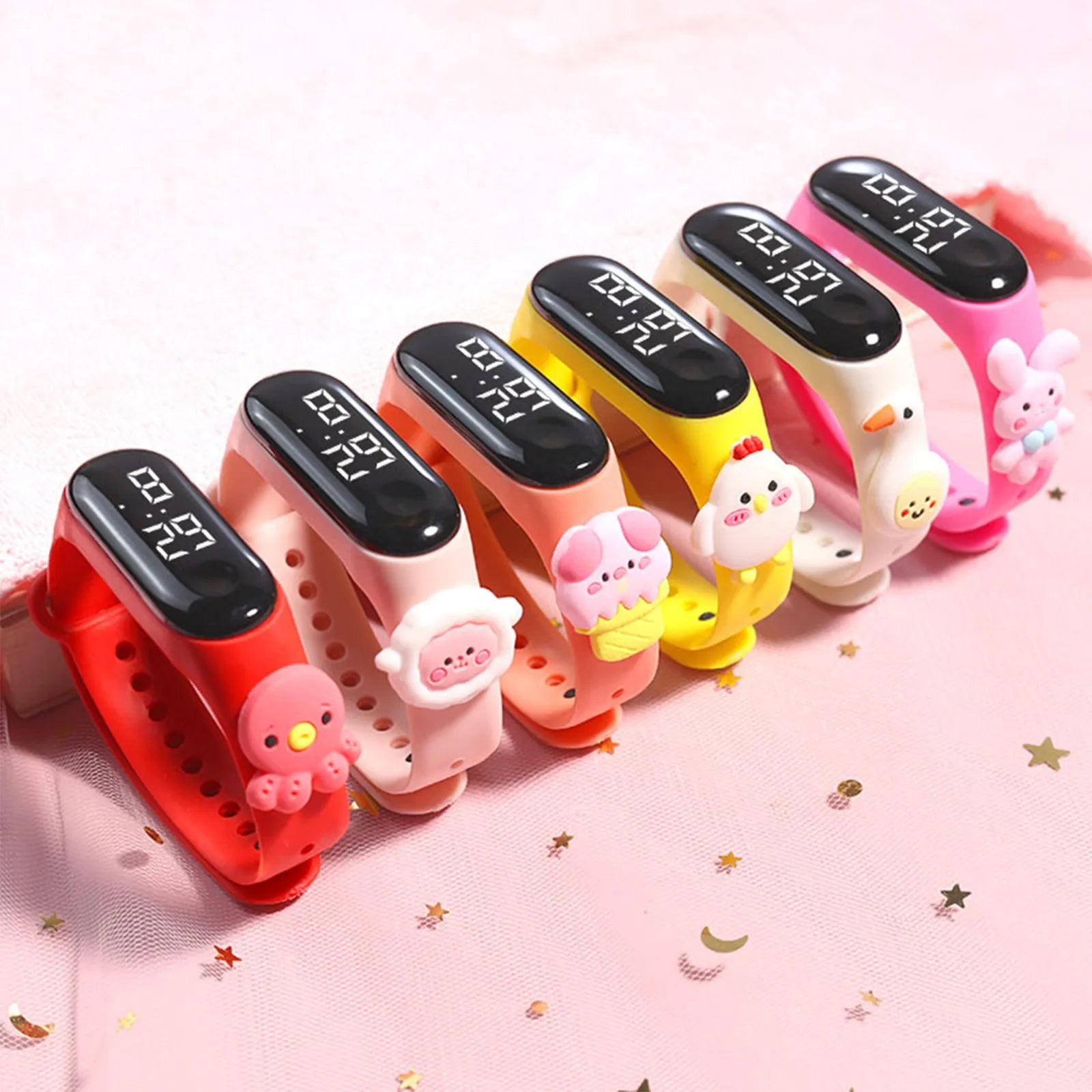 Multi-color Smart Watch For Children Boy Girl Fashion LED Digital Wrist Watches Silicone Strap Waterproof Sport Watch Relogio - Qoraheyhub