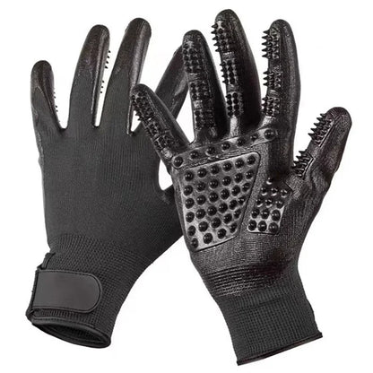 One Pair Hair Grooming Glove For Pet Dog Cat Bathing Silicone Massage Brush Dipping Gumming Rubber Gloves Dog Deshedding Comb - Qoraheyhub