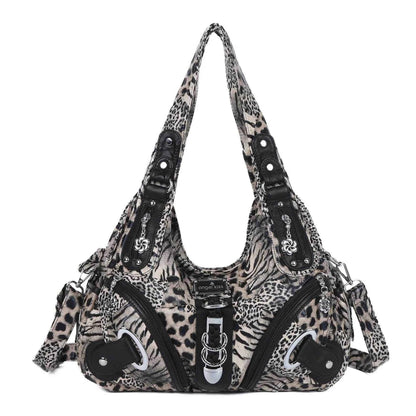 Angelkiss Women Handbags Leopard Bag Top-handle Handbag Fashion Satchel Dumpling Pack Shoulder Bag Tote Bag Hobos Large Purse
